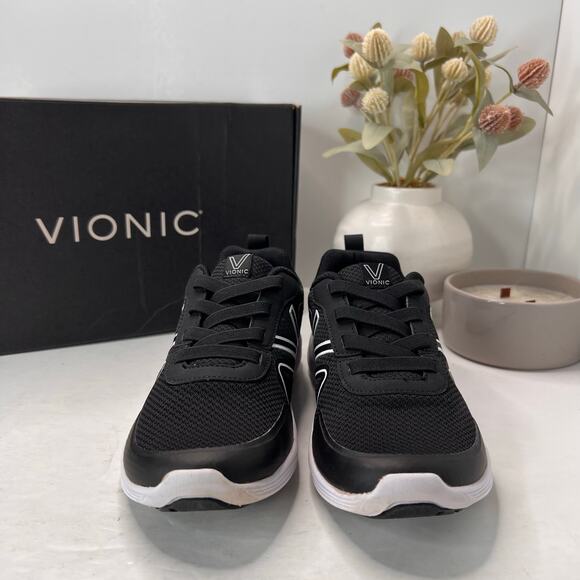 Vionic Shayna Comfort Lace Up Sneaker Black/White Women's 7M Tried on - Picture 2 of 10